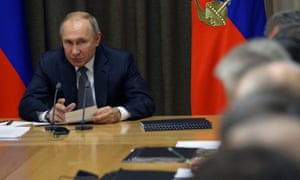 Vladimir Putin during a meeting in Sochi.