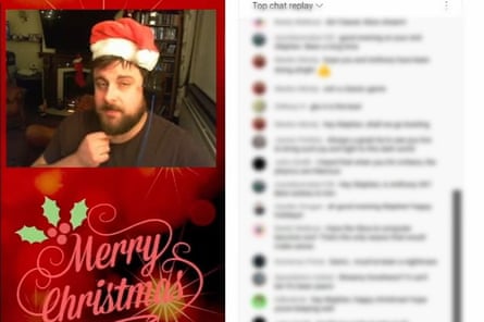 Stephen McCullagh on his YouTube channel, wearing a Santa hat.