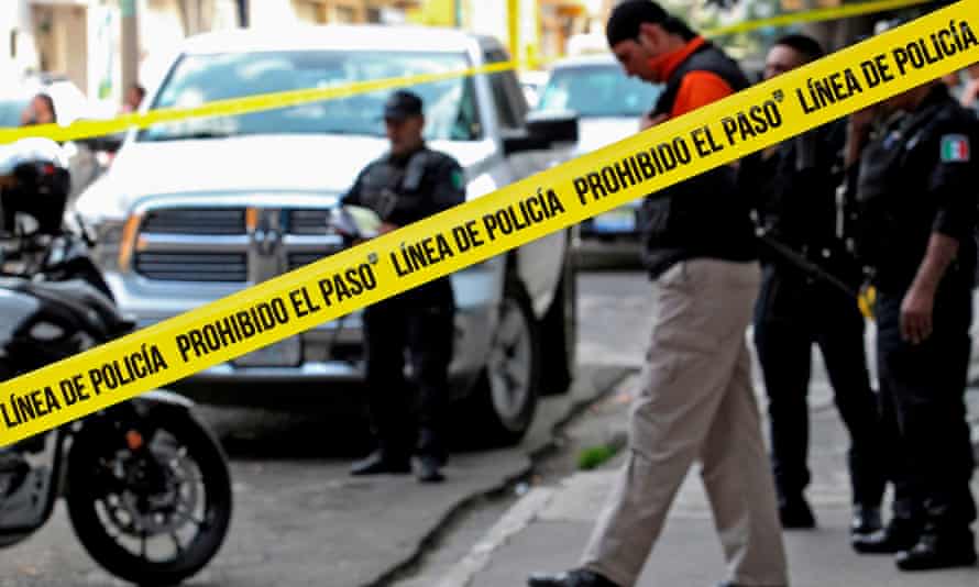 A crime scene in Guadalajara, Mexico, November 2019