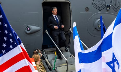 US secretary of state Antony Blinken arriving in Tel Aviv on Friday.