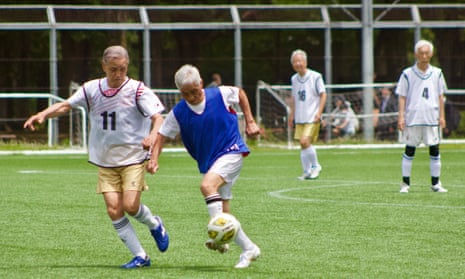 White Bears and Blue Hawaii players in action during a match in Tokyo