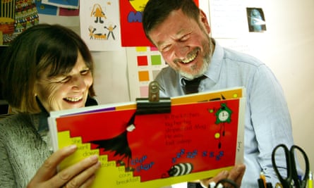 Jan Pienkowski with Helen Nicoll, with whom he made the Meg and Mog books from 1972 until her death in 2012.