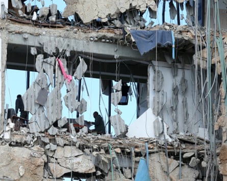 A destroyed building after an Israeli strike on the southern Lebanese city of Sidon