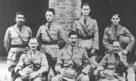 George Orwell, then Eric Blair, stands third from left at the Burma Provincial Police Training School in 1923