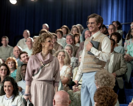 Jessica Chastain and Andrew Garfield, centre, in The Eyes of Tammy Faye.