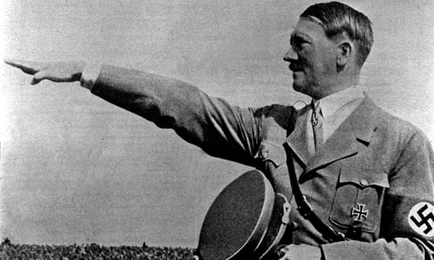 Archive footage of Adolf Hitler.