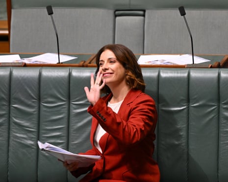 Communications minister Anika Wells during today’s QT