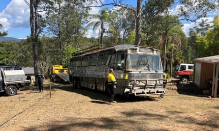 The bus pictured at Ewingar, in the NSW northern rivers