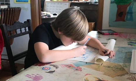 Ewan (10) working on one of his creative activities