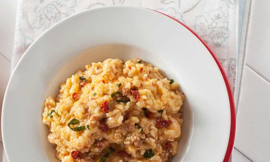 Sausage and fennel risotto with basil