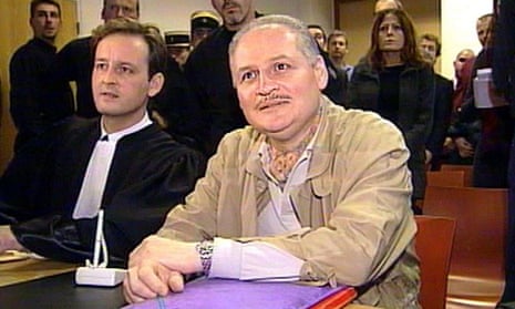 Ilich Ramirez Sanchez, known as Carlos the Jackal, right, sits next to his lawyer at his trial in Paris in 2000, where he was sentenced to life imprisonment. 