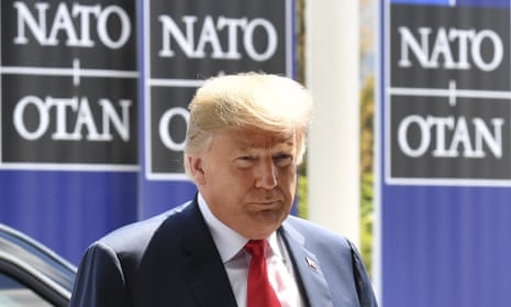 Donald Trump arrives for the summit of heads of state and government at NATO headquarters in Brussels
