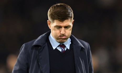 Steven Gerrard shows his dejection after defeat at Fulham