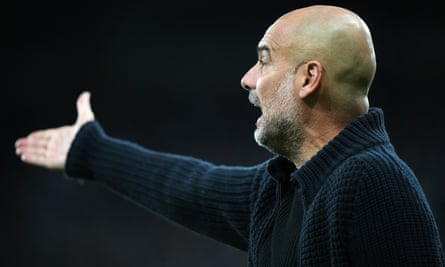 Pep Guardiola cut a frustrated figure for much of the match