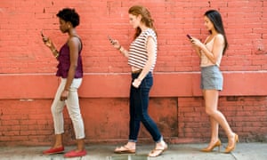 Women using mobile phones