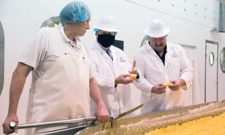 Boris Johnson on a visit to Orkney Cheese.