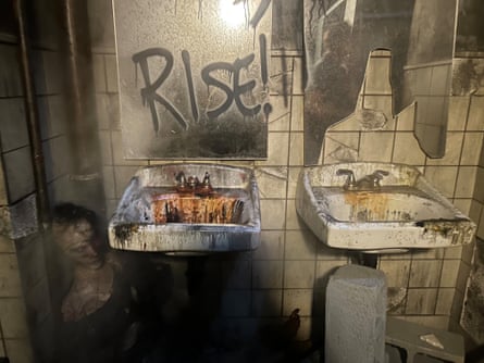 Spooky … one of the detailed haunted house sets.