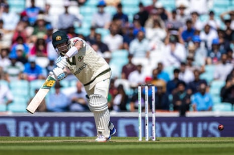 Steve Smith hits a four to bring up his century.