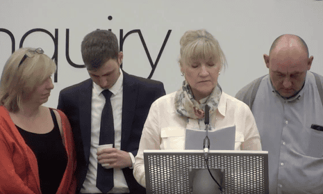 Denis Murphy’s family at the inquiry