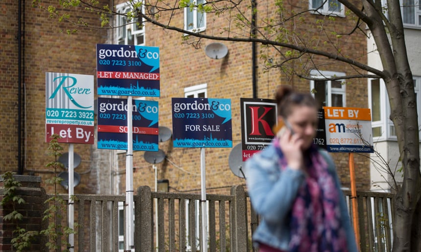 House for sale signs in London