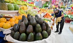 MEXICO-US-AVIOCADOS<br>Mexican avocados are seen for sale at a market in Mexico City on February 15, 2022. - The United States decided to suspend avocado imports from a major producing region after a US inspector, who was checking export shipments in Mexico's western state of Michoacan, received a threatening phone call, according to Mexican authorities and the US Animal and Plant Health Inspection Service (APHIS). (Photo by Pedro PARDO / AFP) (Photo by PEDRO PARDO/AFP via Getty Images)