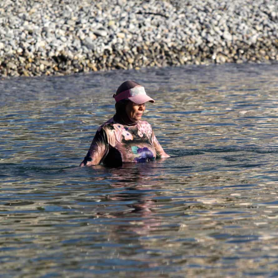 Dalila swimming in the water