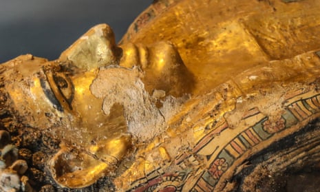 A mummy in the Valley of the Golden Mummies in Cairo.