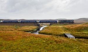 The Deerstalker train, part of the Caledonian Sleeper, near Corrour, the UK’s most remote station