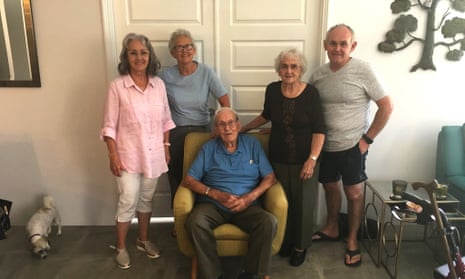 Albert Johnson with his family on his 100th birthday