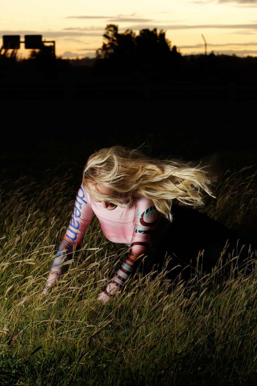 A model wears a shirt made by fashion designer Alix Higgins.