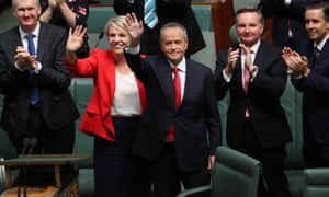 Bill Shorten and Tanya Plibersek wave to the supporters in the gallery after his budget reply speech last week.