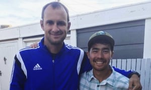 John Allen Chau, right, with Casey Prince in Cape Town