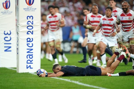 England v Japan: Rugby World Cup 2023 – as it happened | Rugby World Cup 2023 1 England's Joe Marchant scores their fourth try.