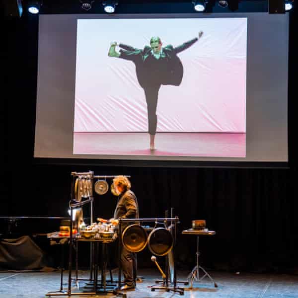 Gamelan tones … percussionist Ryan Scott performs Cinq Chansons before a film by Michael Greyeyes.