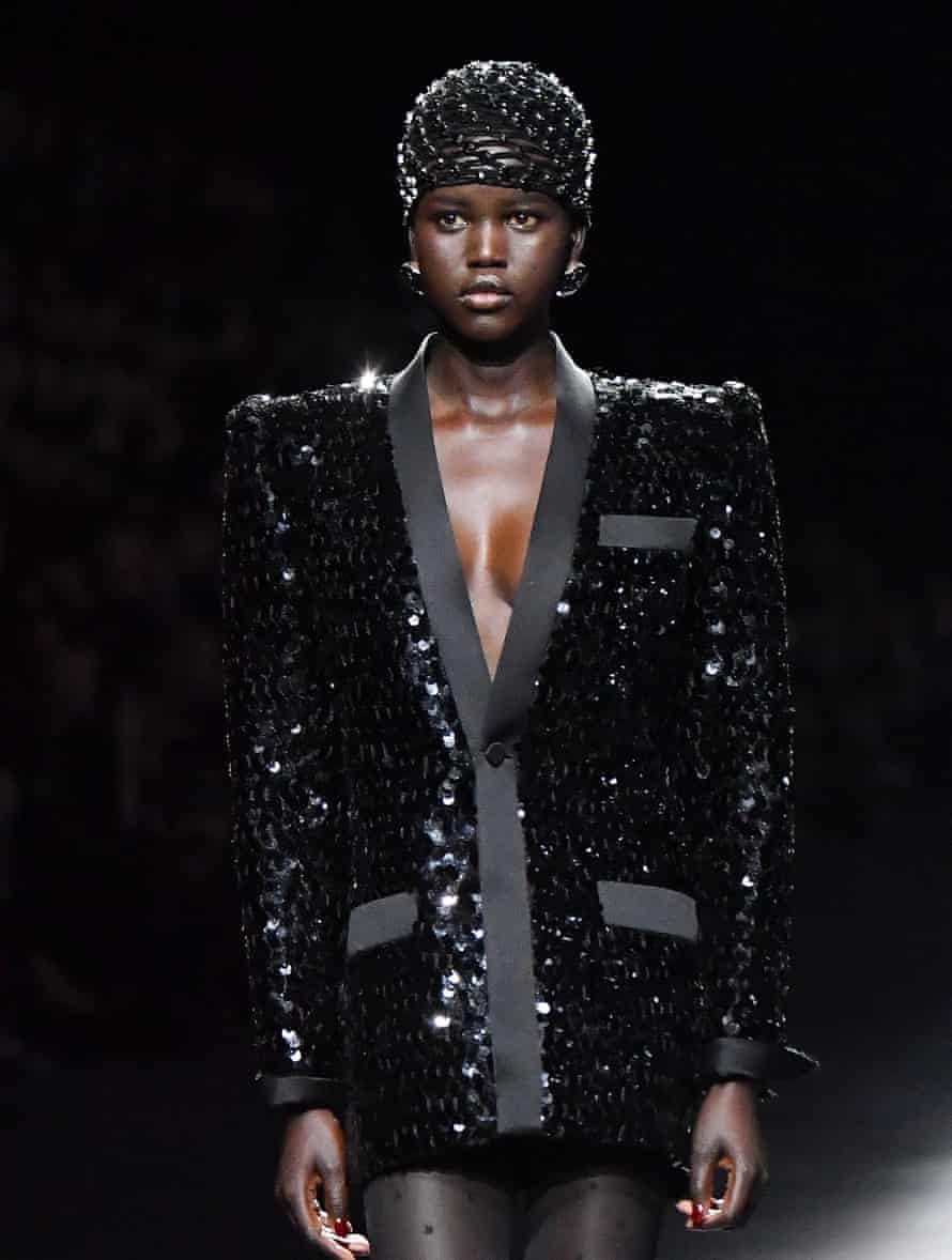 Saint Laurent Takes Inspiration From Deneuve For Paris Paris Fashion Week The Guardian Ysl Paris Fashion Week 2022