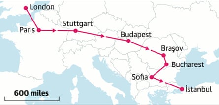 London-Istanbul map