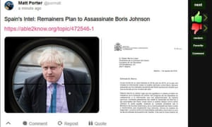 Russians Spread Fake Plot To Assassinate Boris Johnson On Social Media World News The Guardian