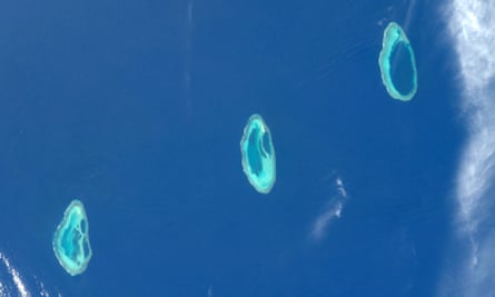 The Clerke and Imperieuse reefs are part of the Rowley Shoals atoll islands (pictured) west of Broome.