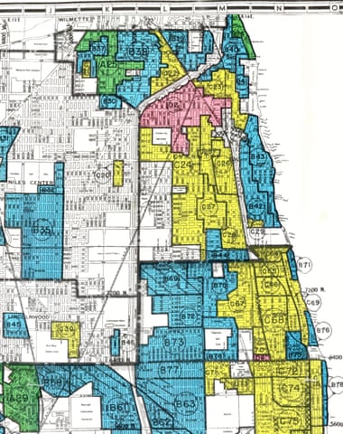 A ‘redlining’ map of Evanston issued in 1940.