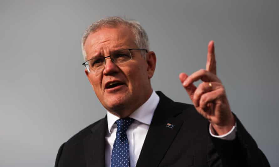 Scott Morrison holds a press conference at Armstrong Creek housing development near Geelong on 18 May 2022.