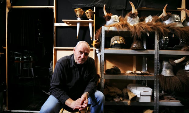 Actor Alan Dale backstage in the dressing room at the Palace Theater in London before playing King Arthur in Monty Python's Spamalot.
