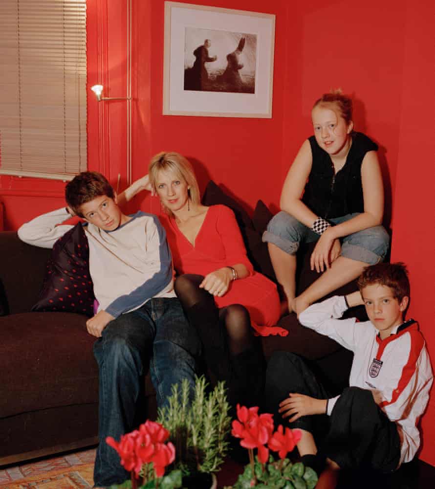 Julie Myerson in 2004 with her children, from left, Jake, Chloë and Raphael.