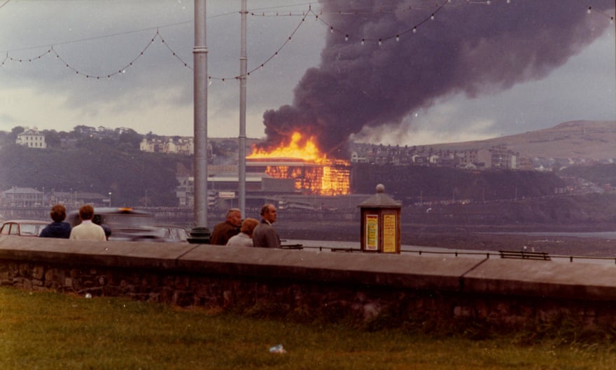 The blaze rips through the building.