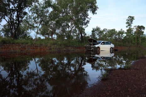Flood water in Katherine from heavy rain earlier in March