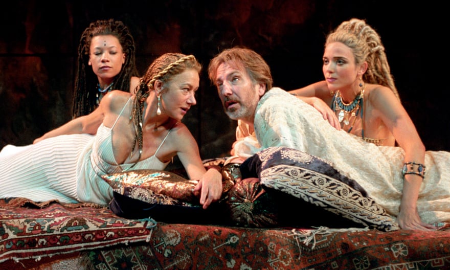 Helen Mirren and Alan Rickman in Antony and Cleopatra at the National Theatre in London, 1998
