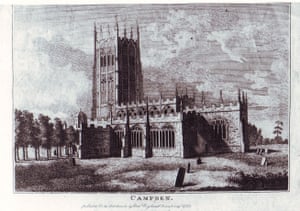A 1787 print of St James’ church and the original 12 lime trees