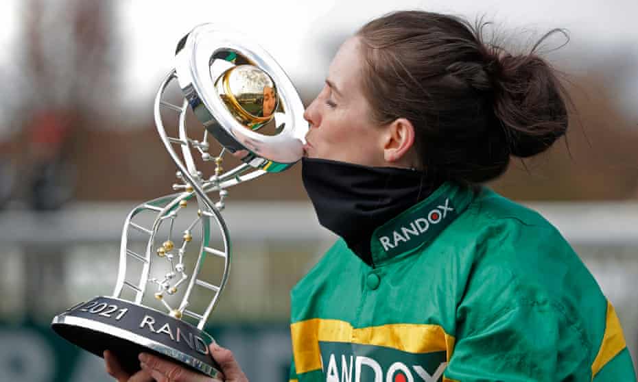 Rachael Blackmore kisses trophy