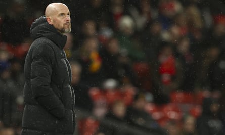 Erik ten Hag looks upstairs for help during Manchester United’s 3-0 defeat to Bournemouth.