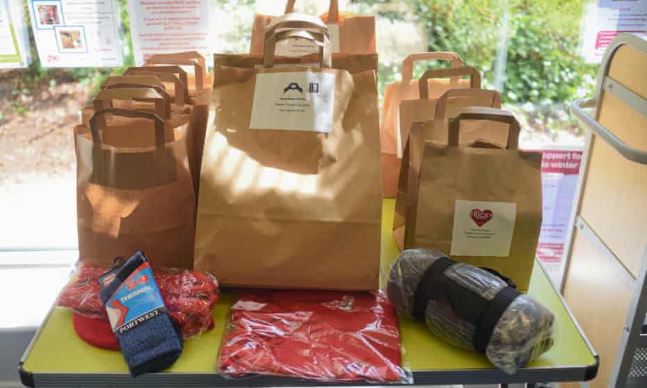 Care packages are being given away at the library in Downham Market, Norfolk.