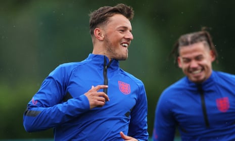 Ben White during an England training session at Euro 2020. 